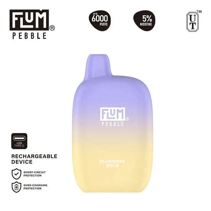 Flum Disposable Vape Blueberry Melo Flum Pebble Disposable Vape (5%, 6000 Puffs)