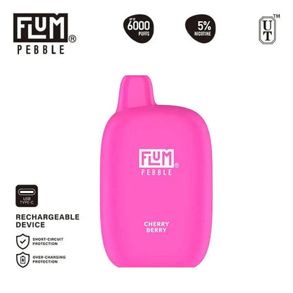 Flum Disposable Vape Cherry Berry Flum Pebble Disposable Vape (5%, 6000 Puffs)