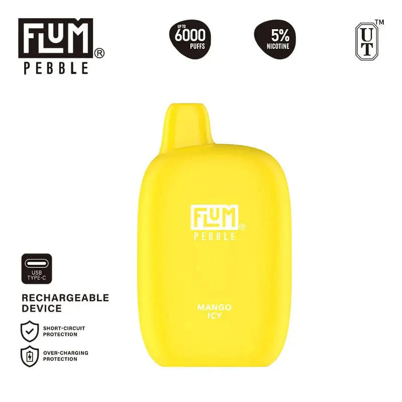 Flum Disposable Vape Mango Icy Flum Pebble Disposable Vape (5%, 6000 Puffs)
