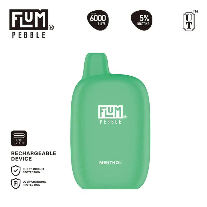 Flum Disposable Vape Menthol Flum Pebble Disposable Vape (5%, 6000 Puffs)