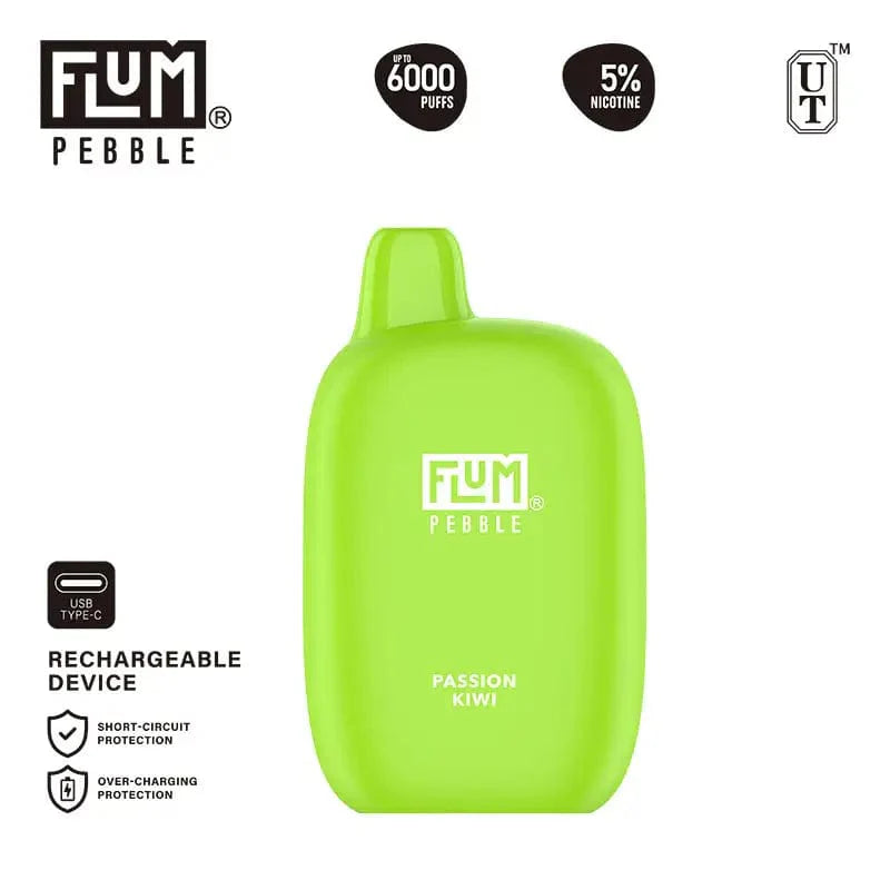 Flum Disposable Vape Passion Kiwi Flum Pebble Disposable Vape (5%, 6000 Puffs)