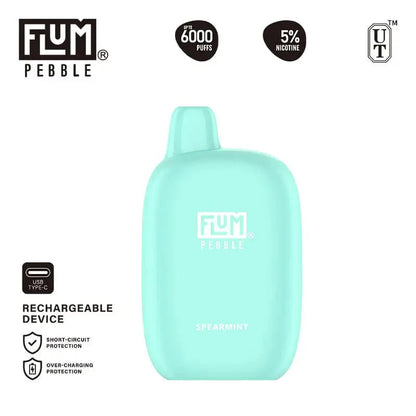 Flum Disposable Vape Spearmint Flum Pebble Disposable Vape (5%, 6000 Puffs)