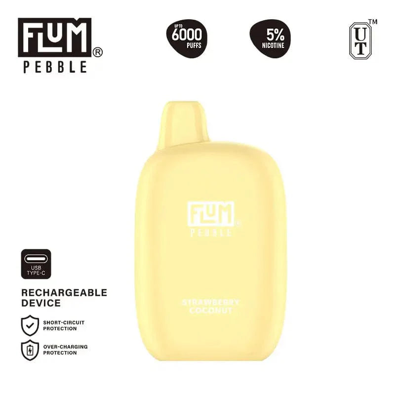 Flum Disposable Vape Strawberry Coconut Flum Pebble Disposable Vape (5%, 6000 Puffs)