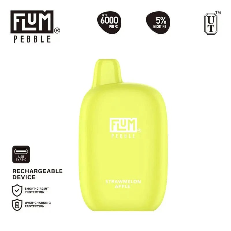 Flum Disposable Vape Strawmelon Apple Flum Pebble Disposable Vape (5%, 6000 Puffs)