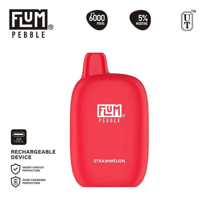 Flum Disposable Vape Strawmelon Flum Pebble Disposable Vape (5%, 6000 Puffs)