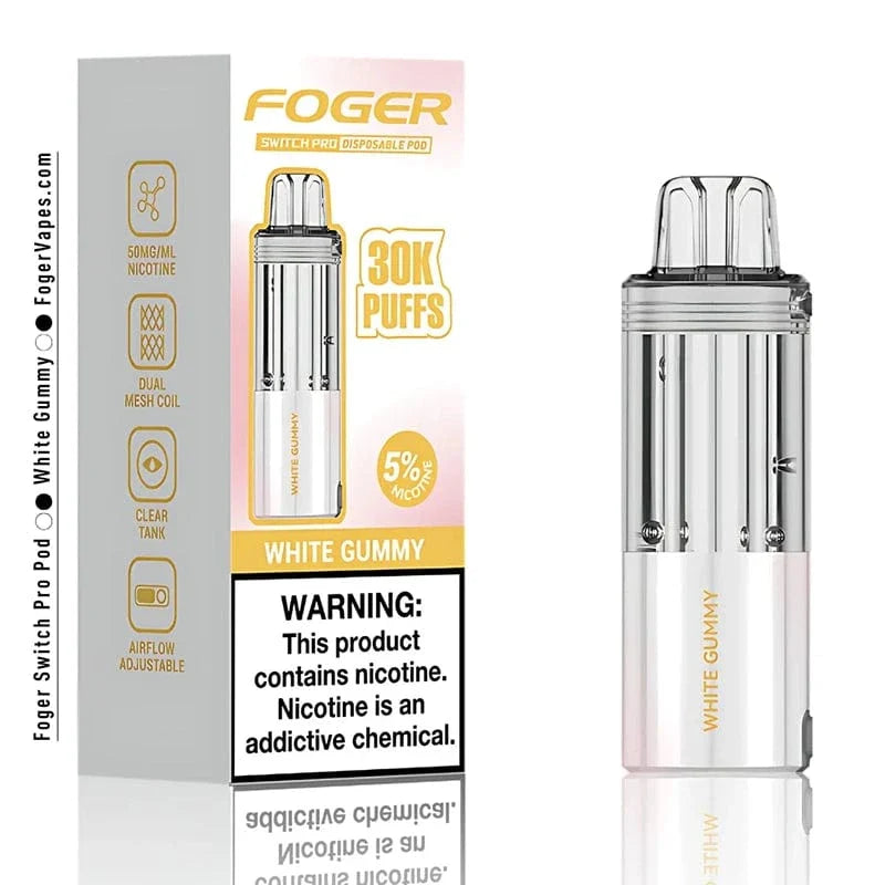 Foger Disposable Vape White Gummy Foger Switch Pro 30K Disposable Pod