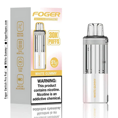 Foger Disposable Vape White Gummy Foger Switch Pro 30K Disposable Pod