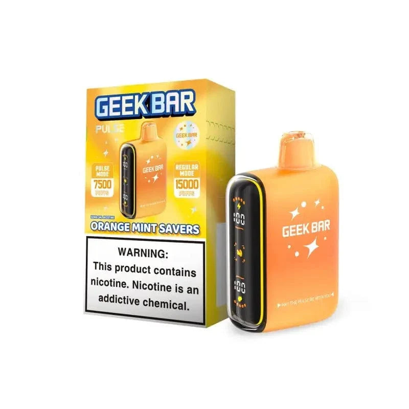 geek bar pulse 15000 disposable orange mint saver edition