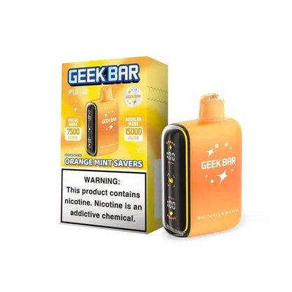 geek bar pulse 15000 disposable orange mint saver edition