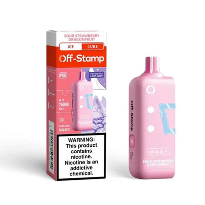 Lost Mary Disposable Vape Sour Strawberry Dragonfruit Off-Stamp X-CUBE Ice 25K Disposable Pod (5%, 25000 Puffs)