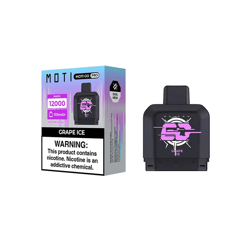 MOTI Vape Pods Grape Ice MOTI Go Pro 12000 Disposable Pod