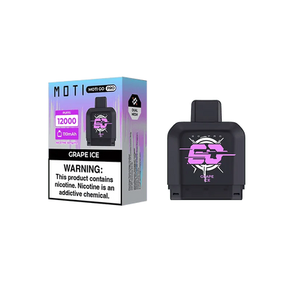 MOTI Vape Pods Grape Ice MOTI Go Pro 12000 Disposable Pod