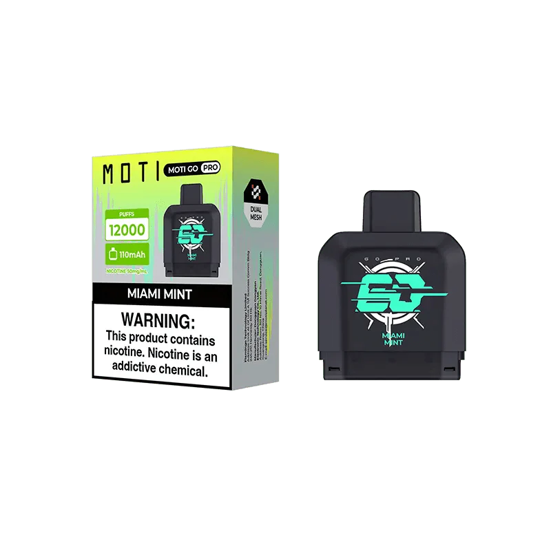 MOTI Vape Pods Miami Mint MOTI Go Pro 12000 Disposable Pod