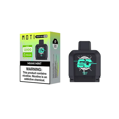 MOTI Vape Pods Miami Mint MOTI Go Pro 12000 Disposable Pod