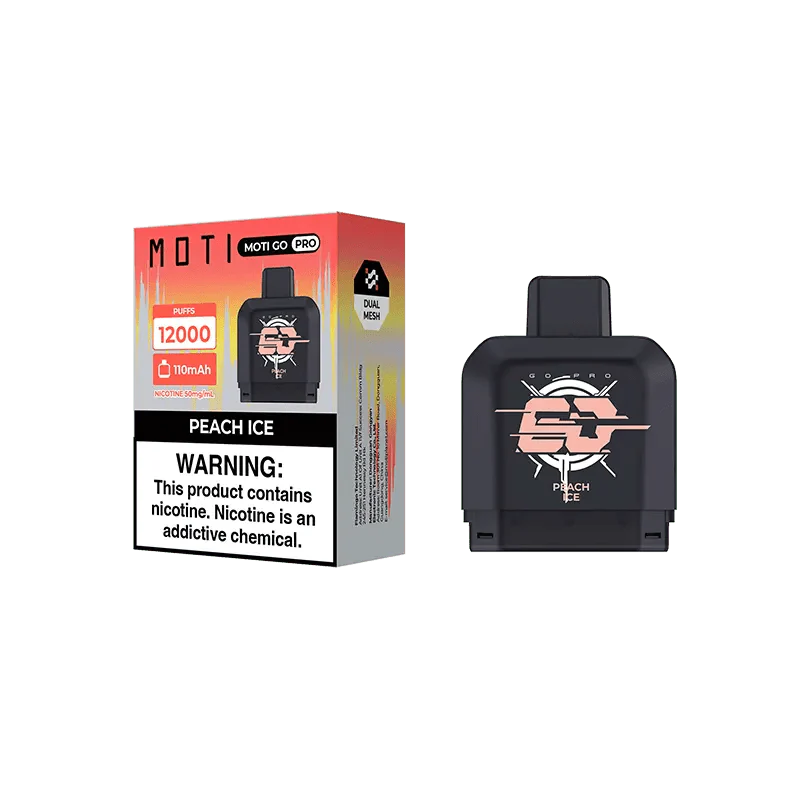 MOTI Vape Pods Peach Ice MOTI Go Pro 12000 Disposable Pod