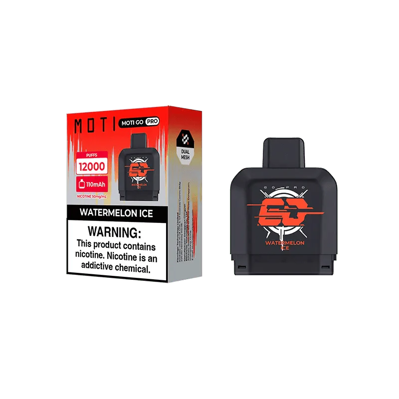 MOTI Vape Pods Watermelon Ice MOTI Go Pro 12000 Disposable Pod