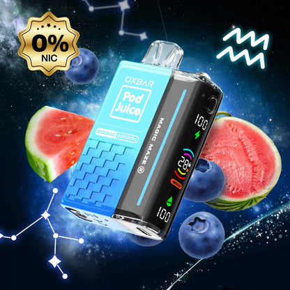 OXBAR Disposable Vape 0% / Blue Razzle Pop OXBAR X Pod Juice Magic Maze 2.0 30K Disposable Vape (0% & 5%, 30000 Puffs)