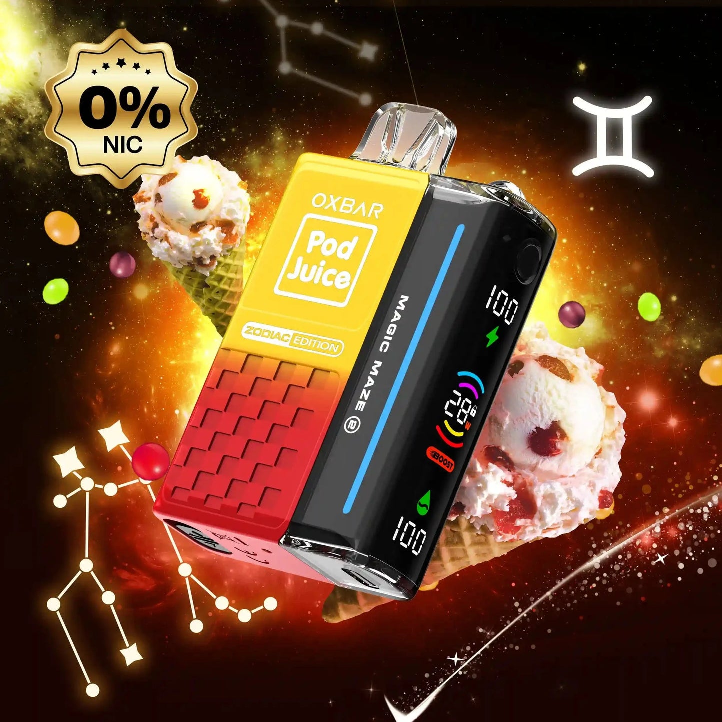 OXBAR Disposable Vape 0% / Fruity Pebz OXBAR X Pod Juice Magic Maze 2.0 30K Disposable Vape (0% & 5%, 30000 Puffs)