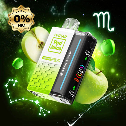 OXBAR Disposable Vape 0% / Sour Apple Skitz OXBAR X Pod Juice Magic Maze 2.0 30K Disposable Vape (0% & 5%, 30000 Puffs)