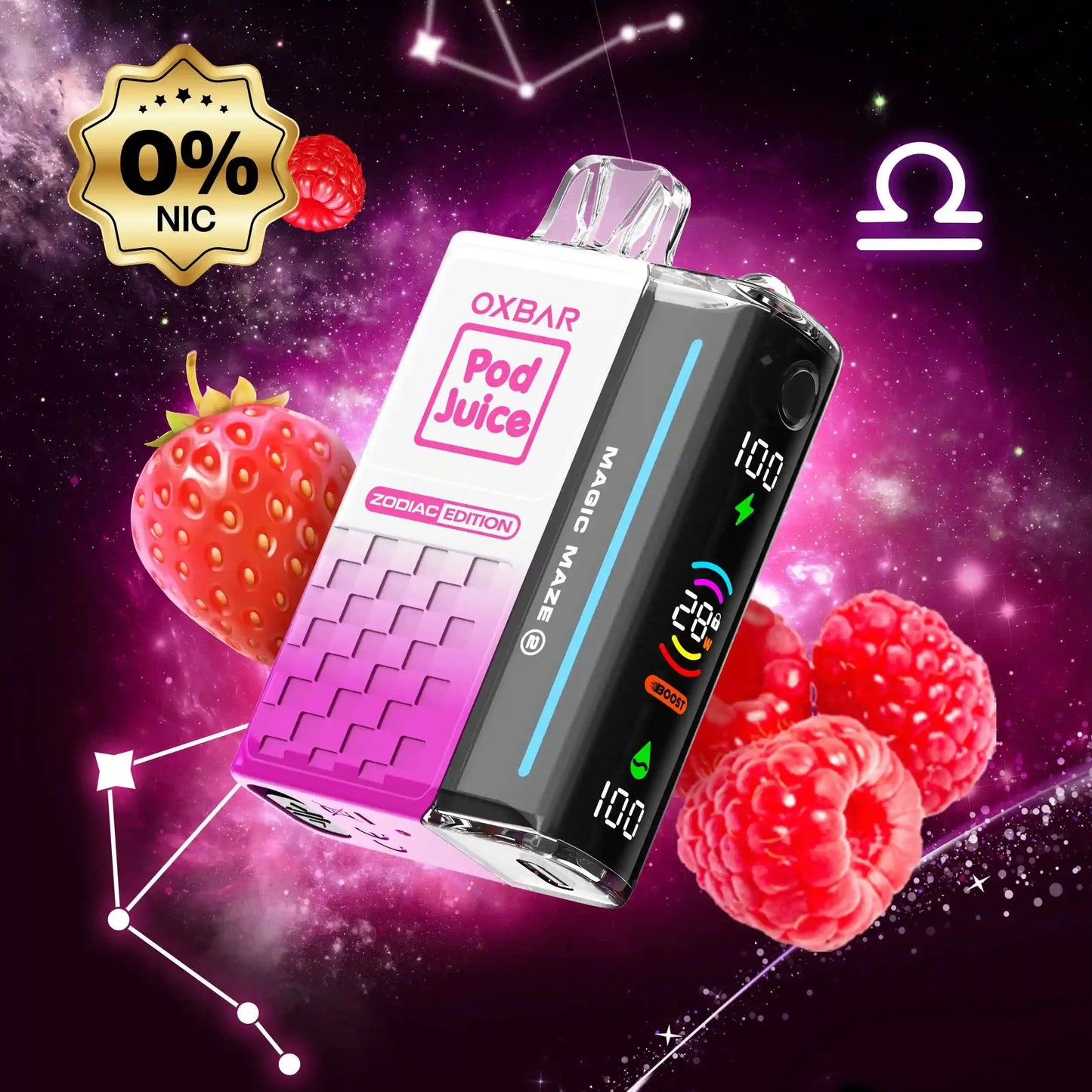 OXBAR Disposable Vape 0% / Strawberry Lolly OXBAR X Pod Juice Magic Maze 2.0 30K Disposable Vape (0% & 5%, 30000 Puffs)
