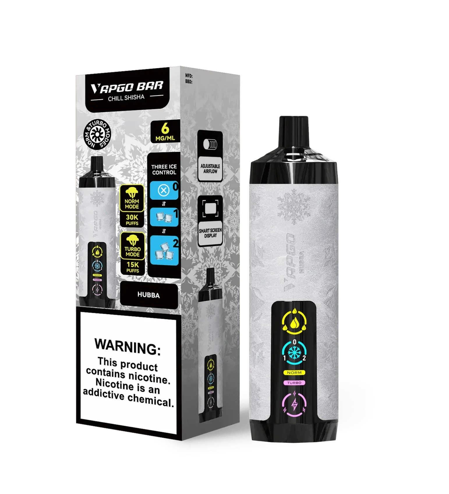 VAPGO Disposable Vape Hubba VAPGO Chill Shisha 30K 3-Level Control Disposable (0.6% 30,000 Puffs)